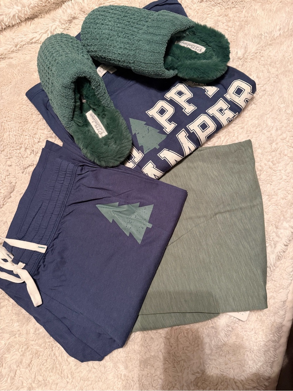 Women’s  Navy & Forest Green Lounge Shorts - Cozy Sleepwear